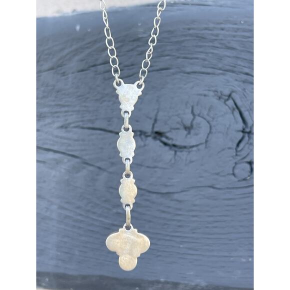 Southwestern Sterling Silver Cotton Candy Dahlia Turquoise Cluster Necklace 925 - Picture 5 of 5